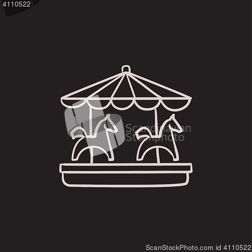 Image of Merry-go-round sketch icon.