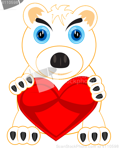 Image of Polar bear with heart