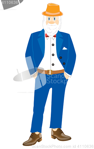 Image of Grandparent in turn blue suit