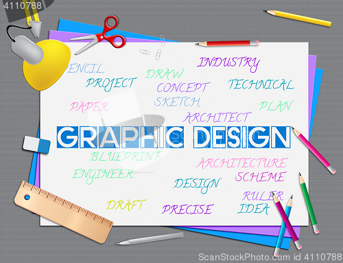 Image of Graphic Design Means Symbolic Layout And Illustrative