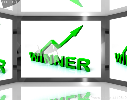Image of Winner On Screen Shows Victory