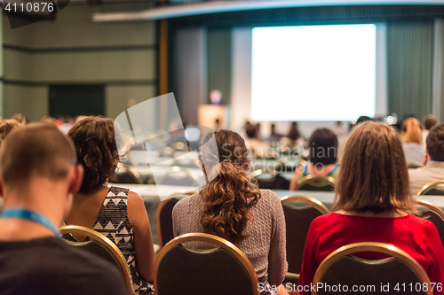 Image of Audience in lecture hall on scientific conference.