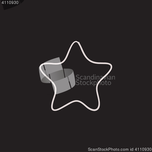 Image of Rating star sketch icon.