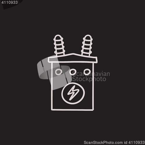 Image of High voltage transformer sketch icon.