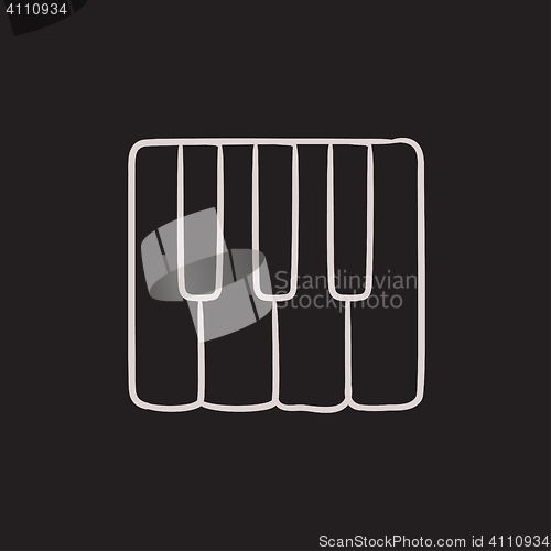 Image of Piano keys sketch icon.