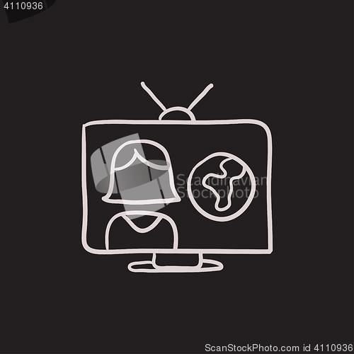 Image of TV report sketch icon.