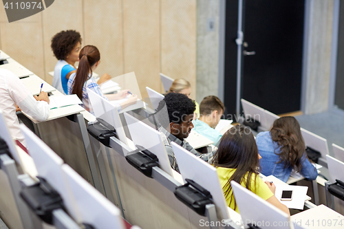 Image of international students at university lecture hall