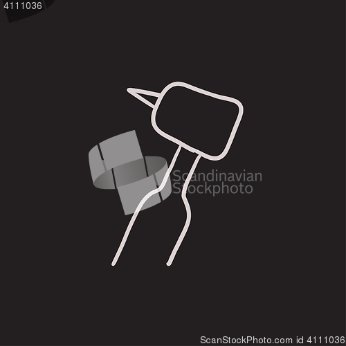 Image of Dental drill sketch icon.