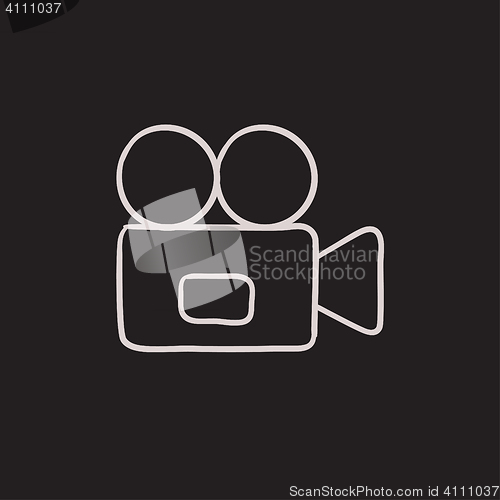 Image of Video camera sketch icon.