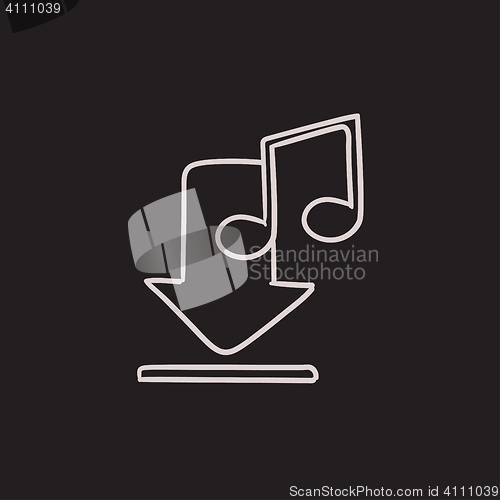 Image of Download music sketch icon.