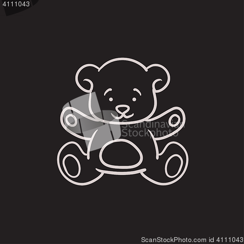 Image of Teddy bear sketch icon.