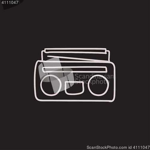 Image of Radio cassette player sketch icon.