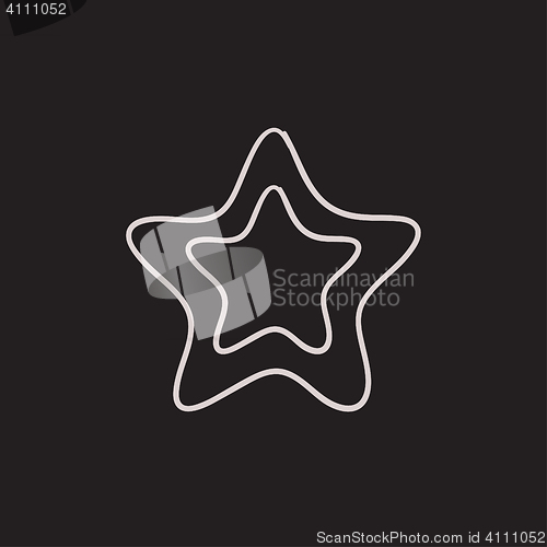 Image of Rating star sketch icon.