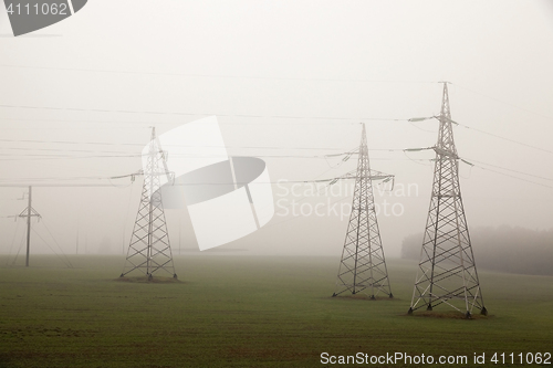 Image of High-voltage power poles