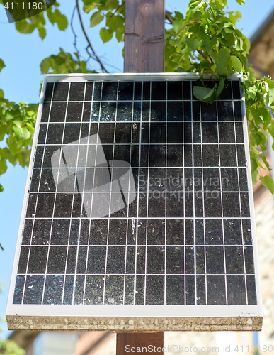 Image of close up of solar battery or cell outdoors