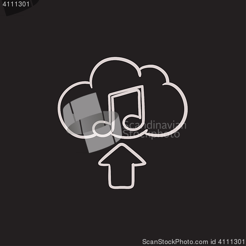 Image of Upload music sketch icon.