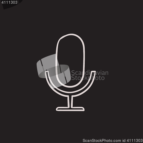 Image of Retro microphone sketch icon.