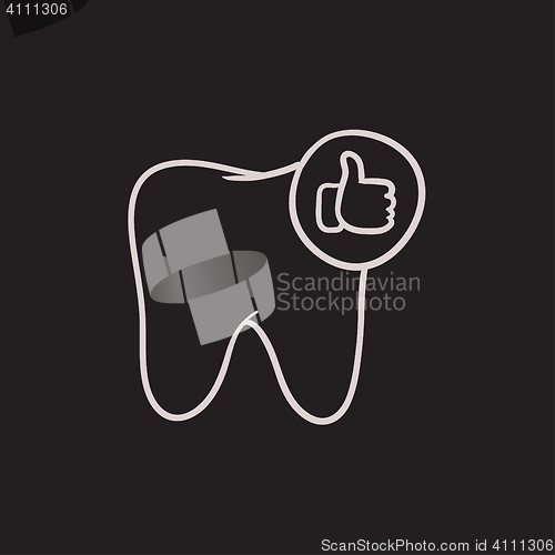 Image of Healthy tooth sketch icon.