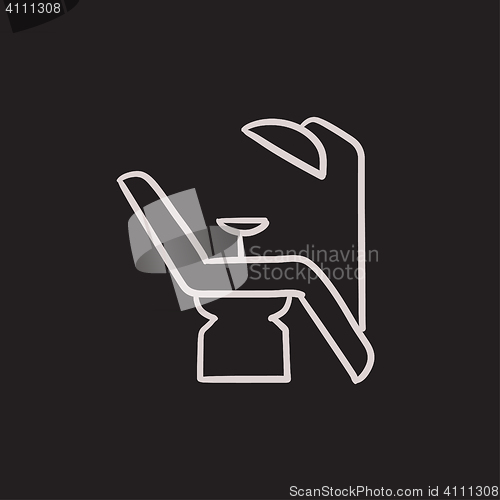 Image of Dental chair sketch icon.