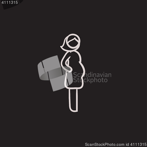 Image of Pregnant woman sketch icon.