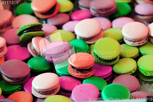 Image of color macaroons background