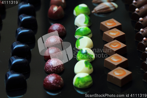 Image of chocolate bonbons background