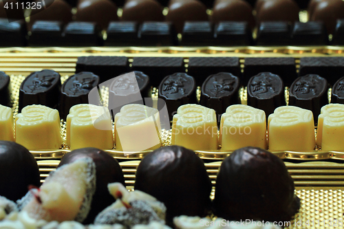 Image of chocolate bonbons background