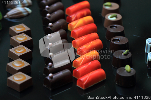 Image of chocolate bonbons background