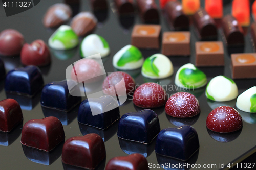 Image of chocolate bonbons background