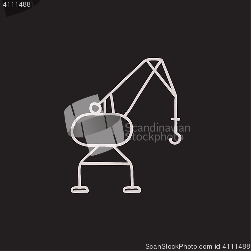 Image of Harbor crane sketch icon.