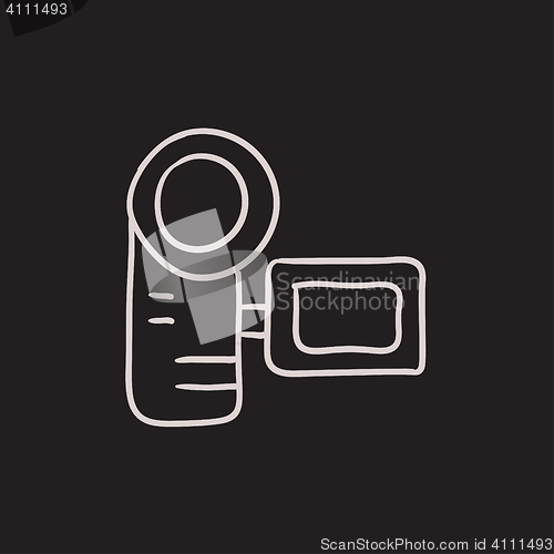 Image of Digital video camera sketch icon.