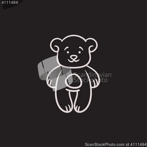 Image of Teddy bear sketch icon.