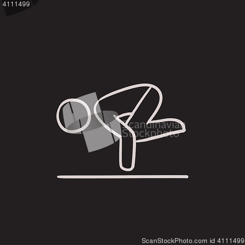 Image of Man practicing yoga sketch icon.