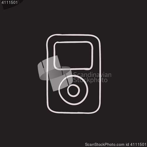 Image of MP3 player sketch icon.