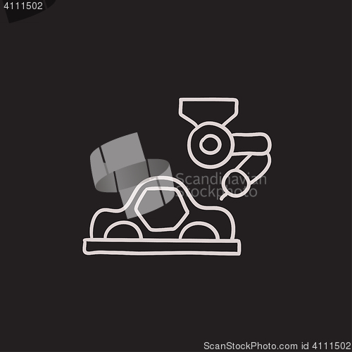 Image of Car production sketch icon.