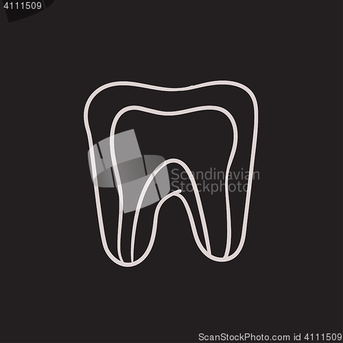 Image of Molar tooth sketch icon.