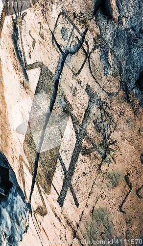 Image of Fragment Of Onega Petroglyphs Figure Of Demon