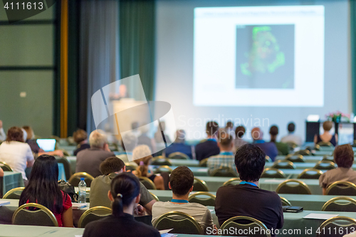 Image of Audience in lecture hall on scientific conference.