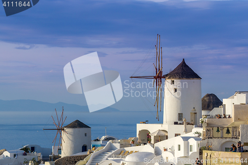 Image of Oia village at sunset, Santorini island