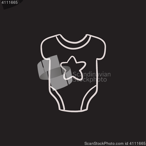 Image of Baby short-sleeve bodysuit sketch icon.