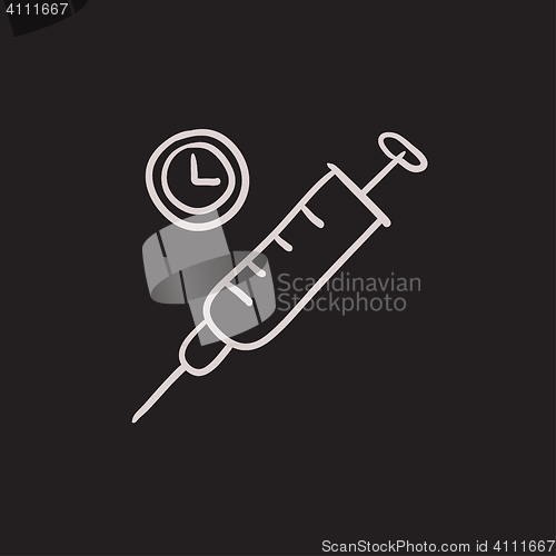 Image of Syringe sketch icon.