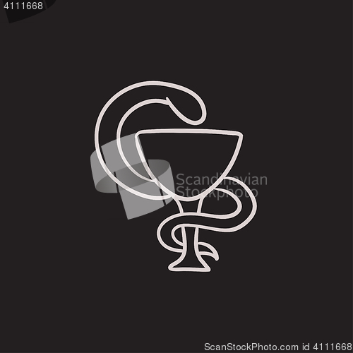 Image of Pharmaceutical medical symbol sketch icon.
