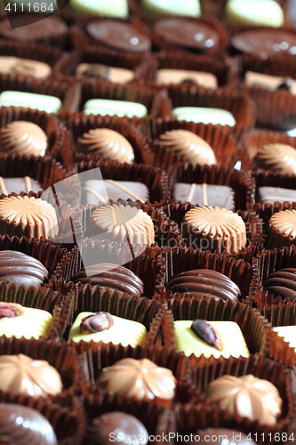 Image of chocolate bonbons background