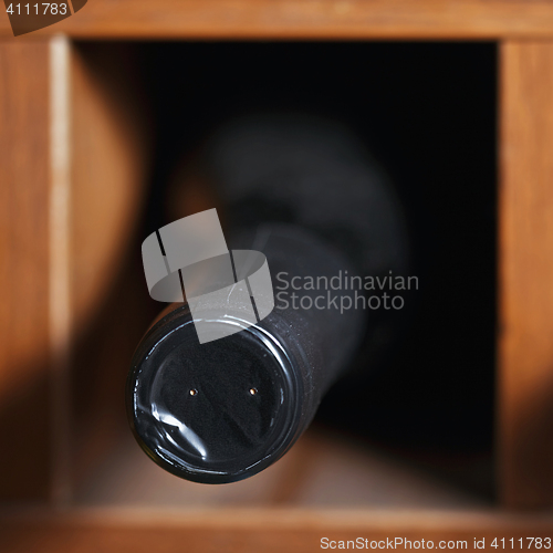 Image of Black wine bottle