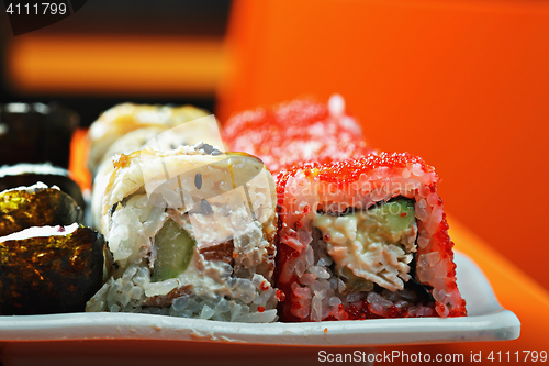 Image of Plate with sushi