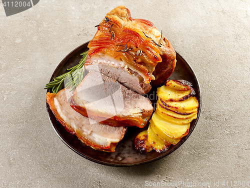 Image of roasted pork and potatoes