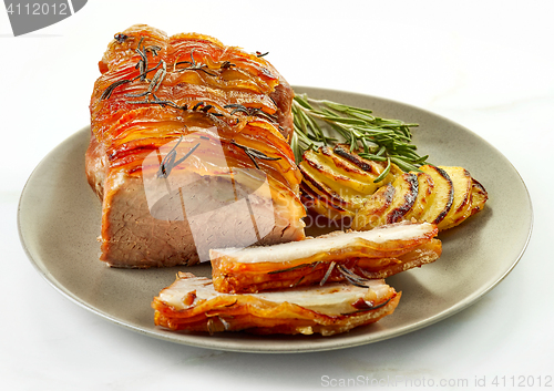 Image of roasted pork and potatoes