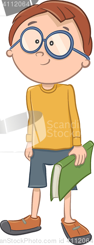 Image of boy character with book