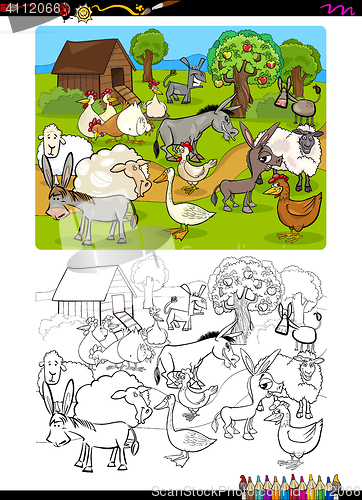 Image of farm animals coloring book