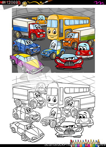 Image of cars group coloring book